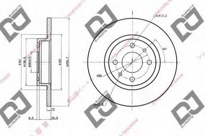 DJ PARTS bd1887 -  Тормозной диск